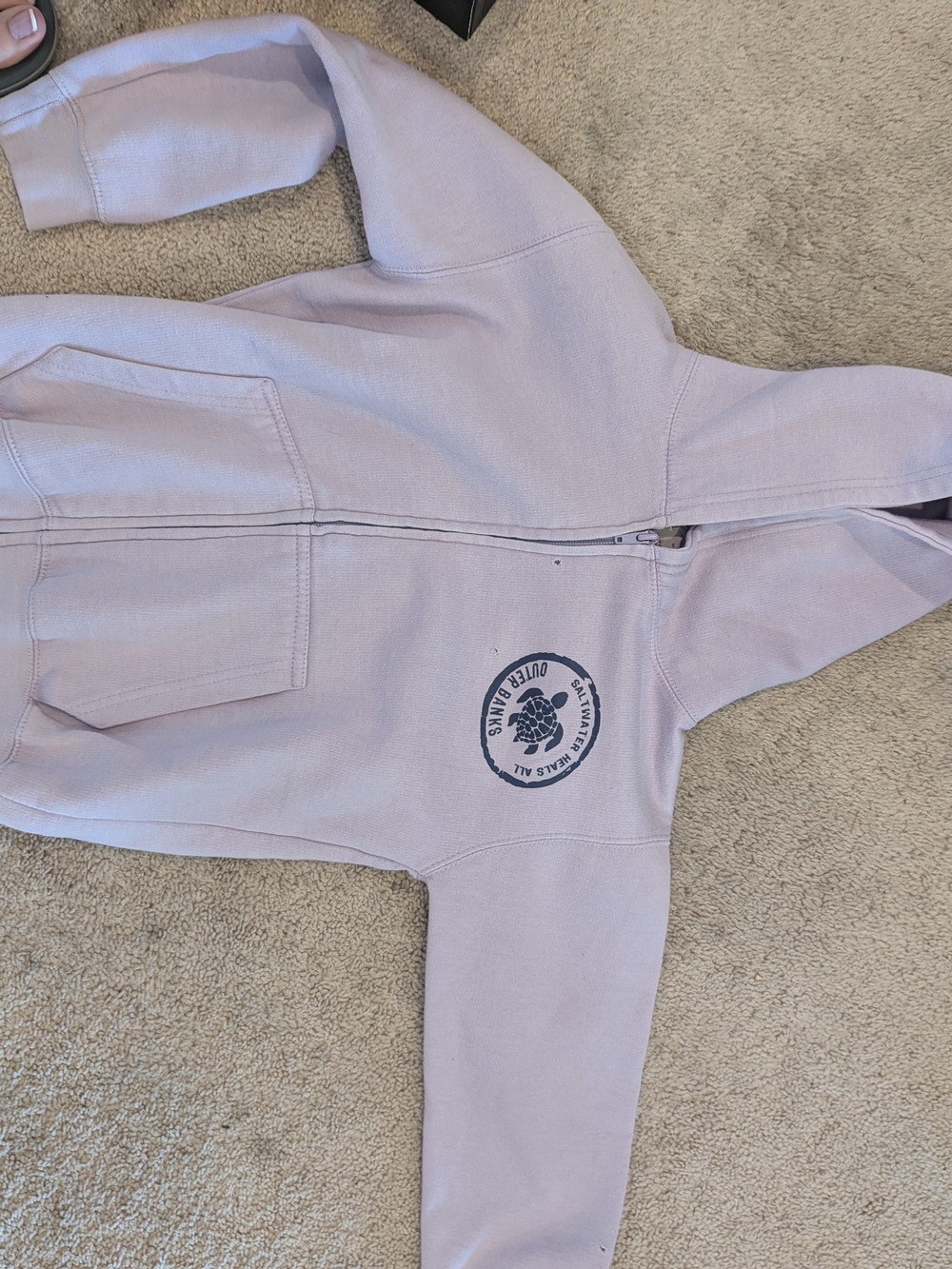 Lavender Zip-Up Hoodie with Front Pockets